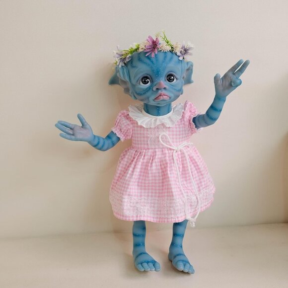 🆕 17Inch Realistic Baby Doll Silicone Alien Avatar Babies Doll for Girl Boy - Picture 5 of 5